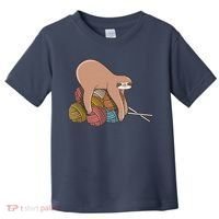 Cute Sloth Knitting Yarn Knitting Wool Toddler T-Shirt thumb 0