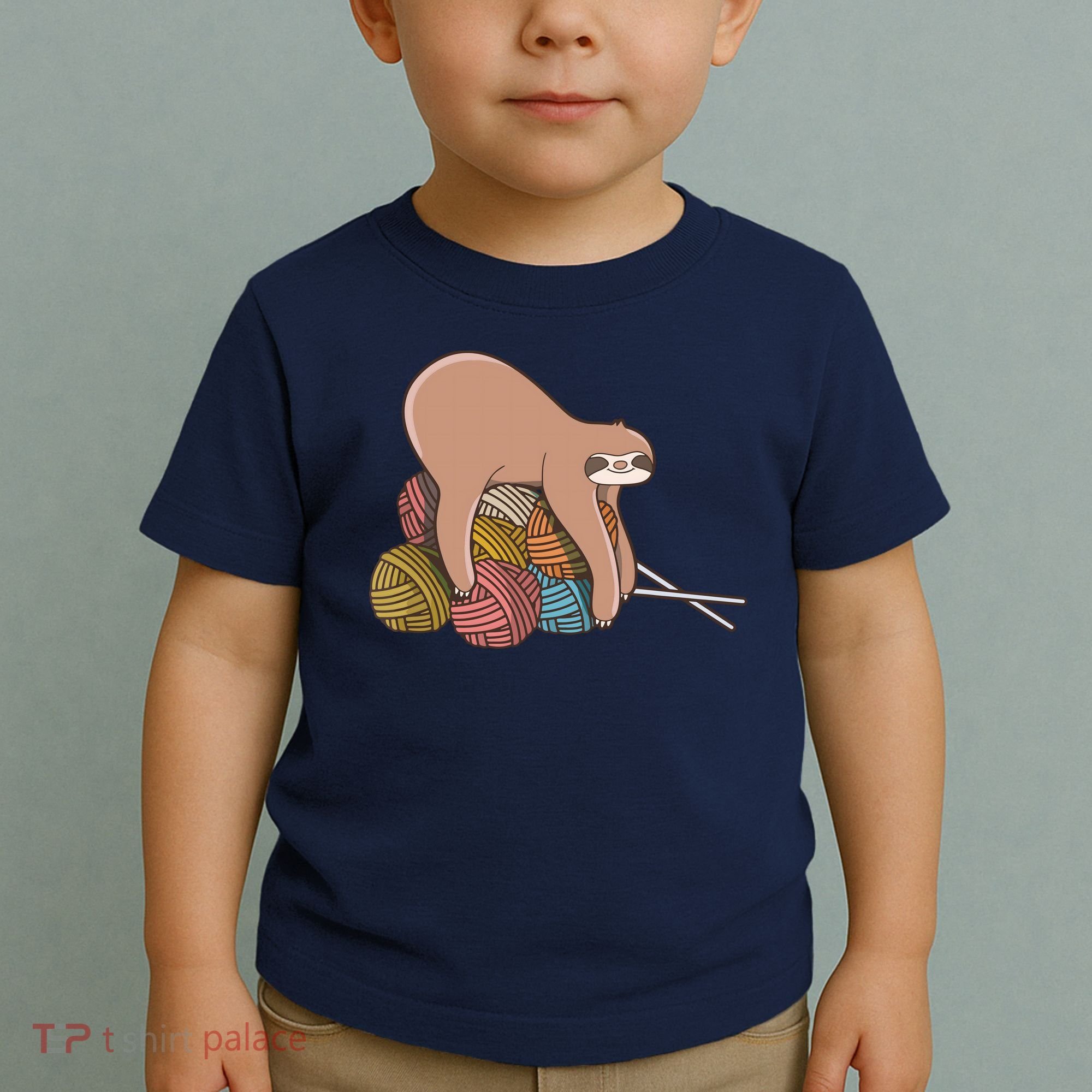 Cute Sloth Knitting Yarn Knitting Wool Toddler T-Shirt