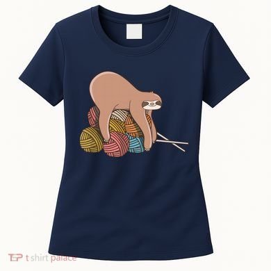 Cute Sloth Knitting Yarn Knitting Wool Women's T-Shirt