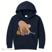 Cute Sloth Knitting Yarn Knitting Wool Kids Hoodie thumb 0