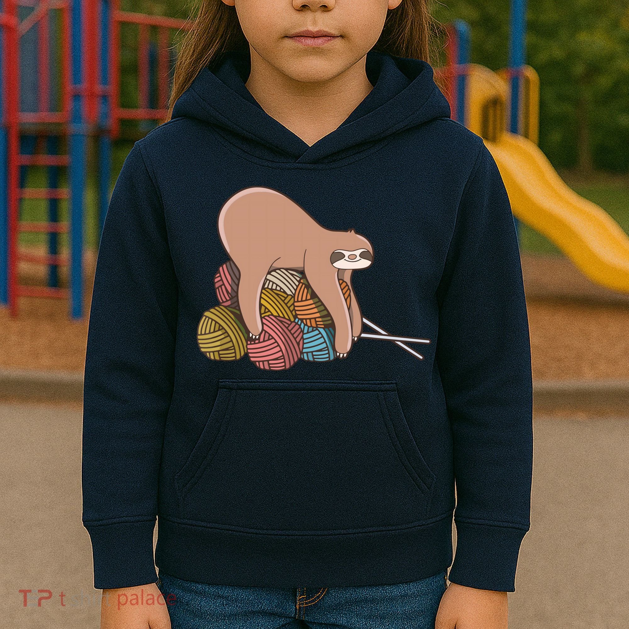 Cute Sloth Knitting Yarn Knitting Wool Kids Hoodie