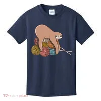 Cute Sloth Knitting Yarn Knitting Wool Kids T-Shirt thumb 0