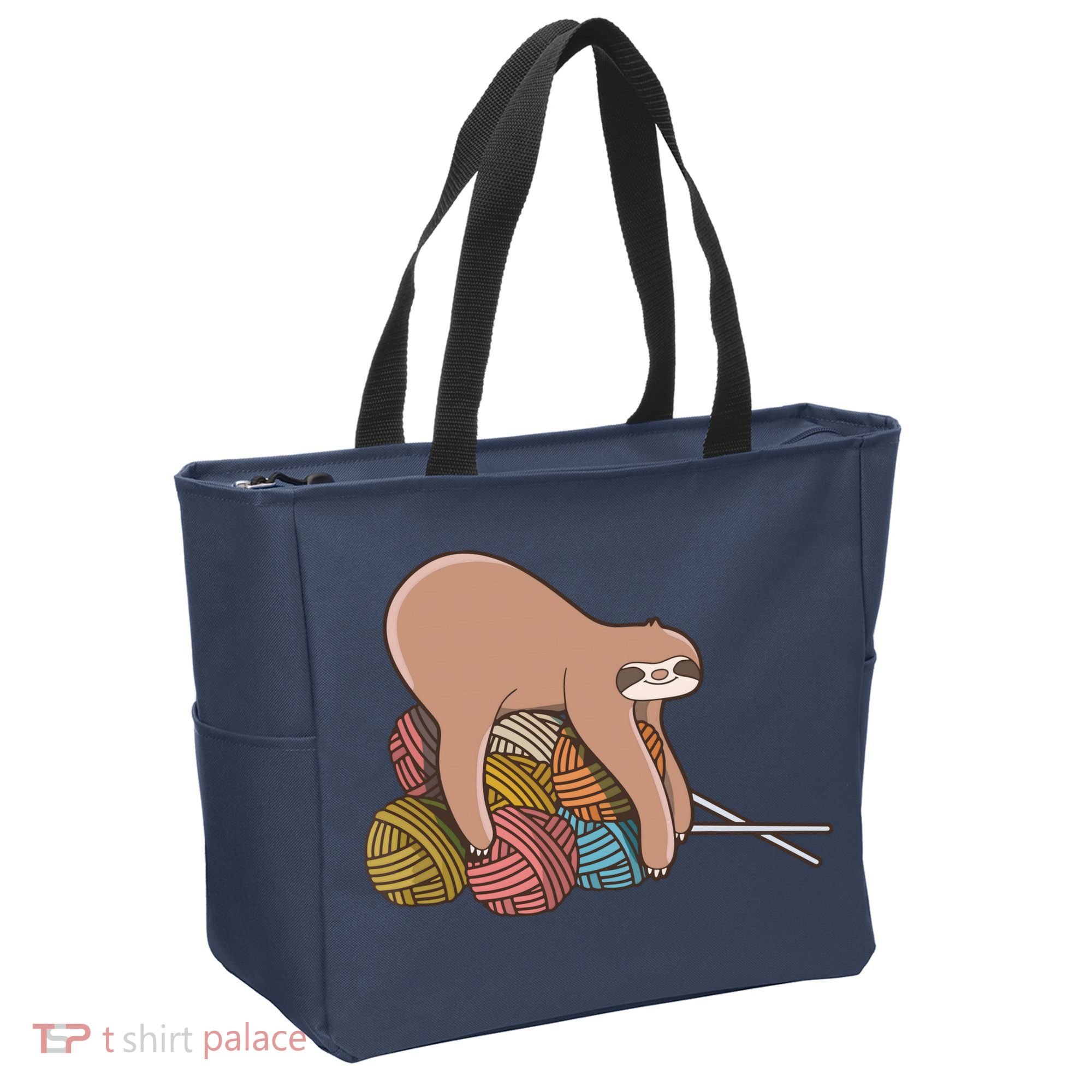 Cute Sloth Knitting Yarn Knitting Wool Tote Bag