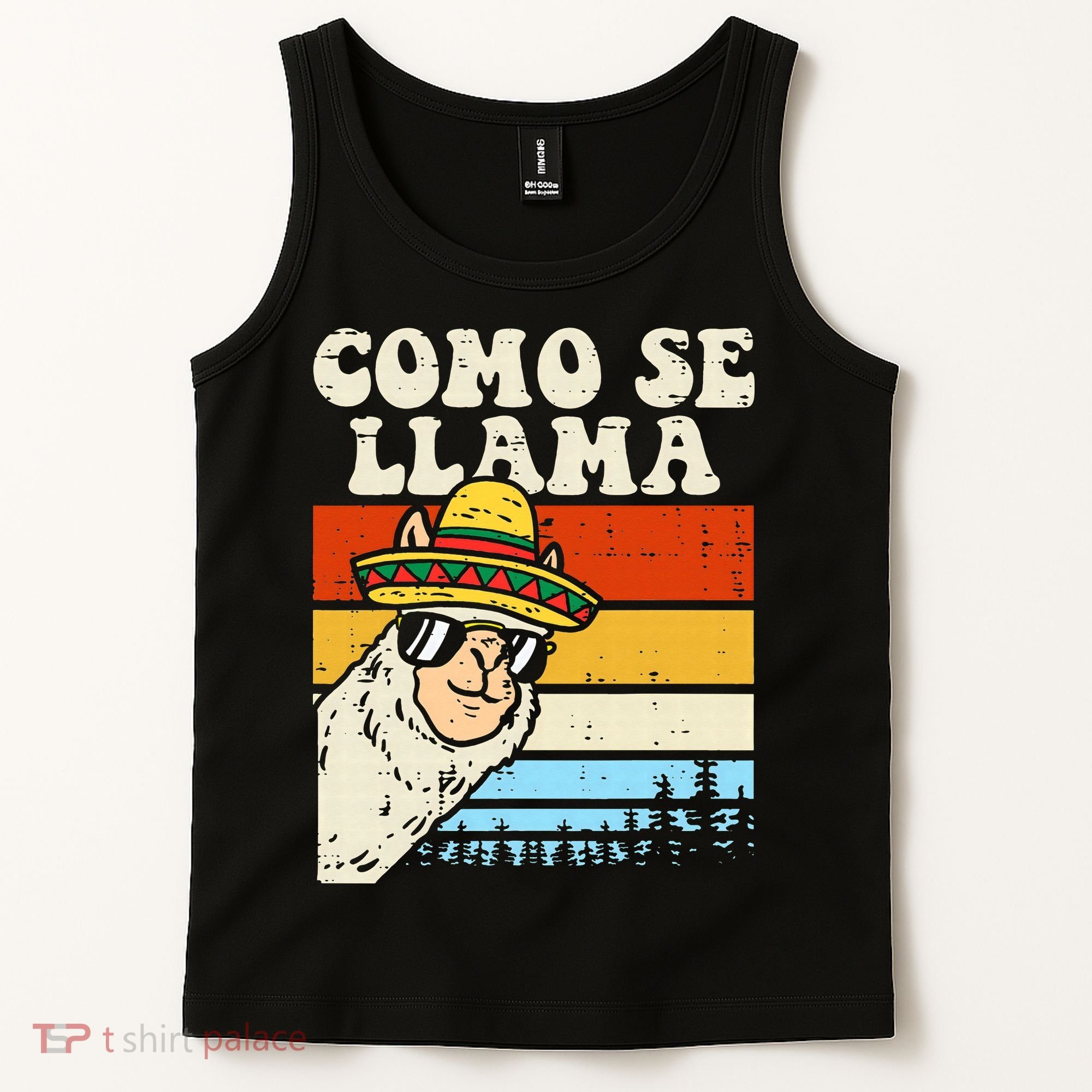 Como Se Llama Funny Cinco De Mayo Mexican Alpaca Animal Tank Top