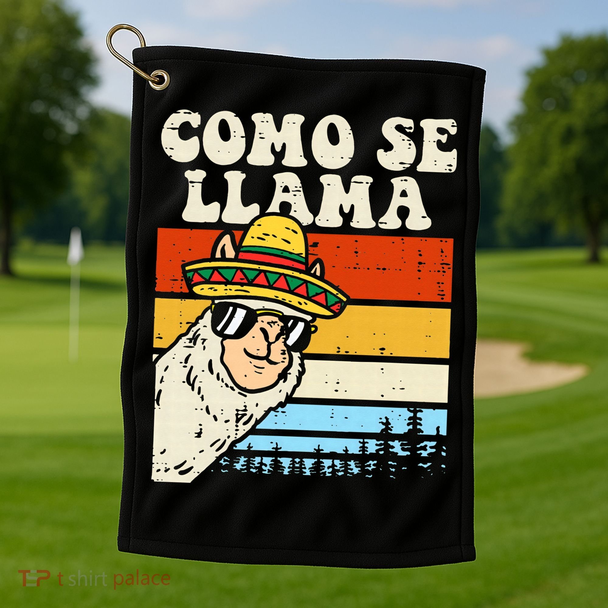 Como Se Llama Funny Cinco De Mayo Mexican Alpaca Animal Golf Towel