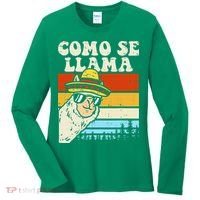 Como Se Llama Funny Cinco De Mayo Mexican Alpaca Animal Women's Long Sleeve Shirt thumb 0
