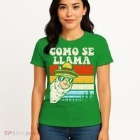 Como Se Llama Funny Cinco De Mayo Mexican Alpaca Animal Women's T-Shirt thumb 4