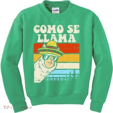 Como Se Llama Funny Cinco De Mayo Mexican Alpaca Animal Kids Sweatshirt