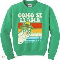 Como Se Llama Funny Cinco De Mayo Mexican Alpaca Animal Kids Sweatshirt thumb 0