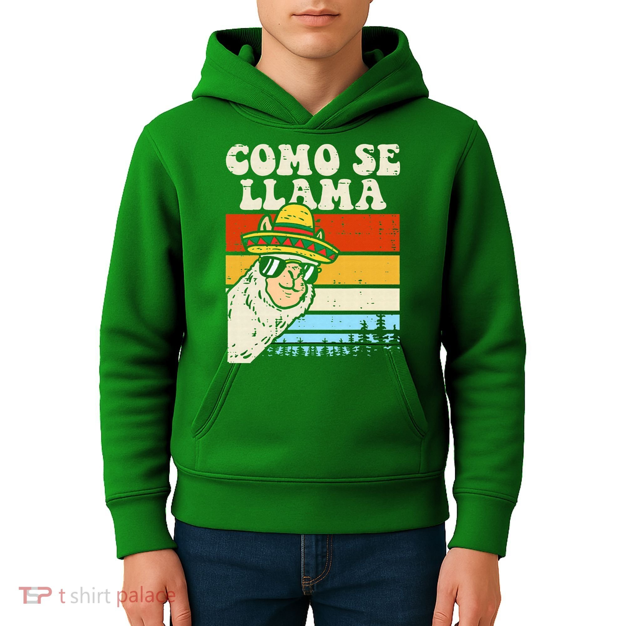 Como Se Llama Funny Cinco De Mayo Mexican Alpaca Animal Kids Hoodie
