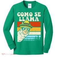 Como Se Llama Funny Cinco De Mayo Mexican Alpaca Animal Kids Long Sleeve Shirt thumb 0