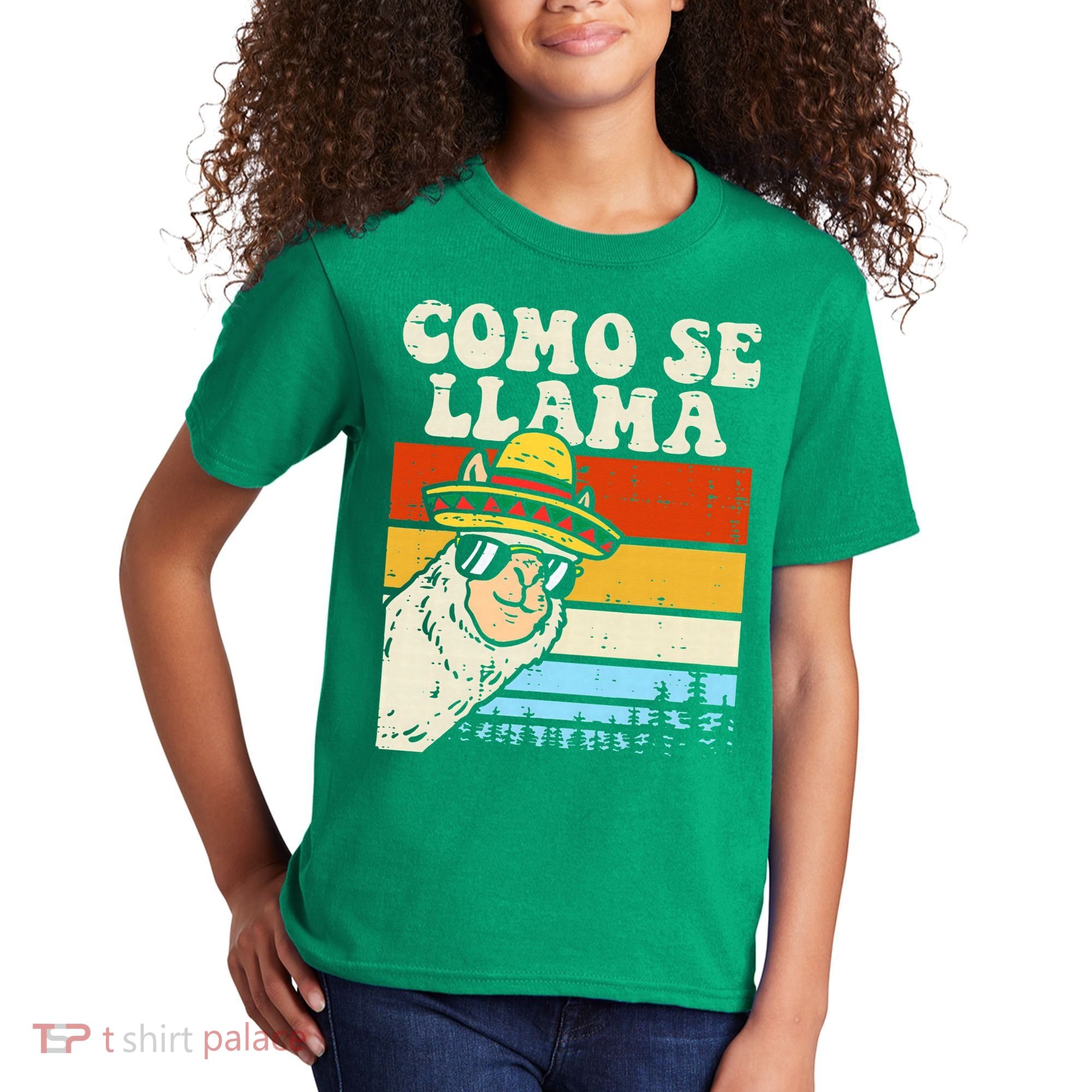 Como Se Llama Funny Cinco De Mayo Mexican Alpaca Animal Kids T-Shirt
