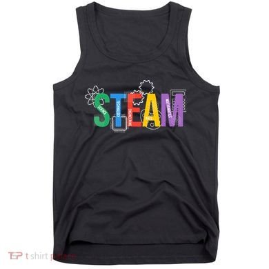 Colorful Steam Letters For Steam Program Teacher And Student Tank Top