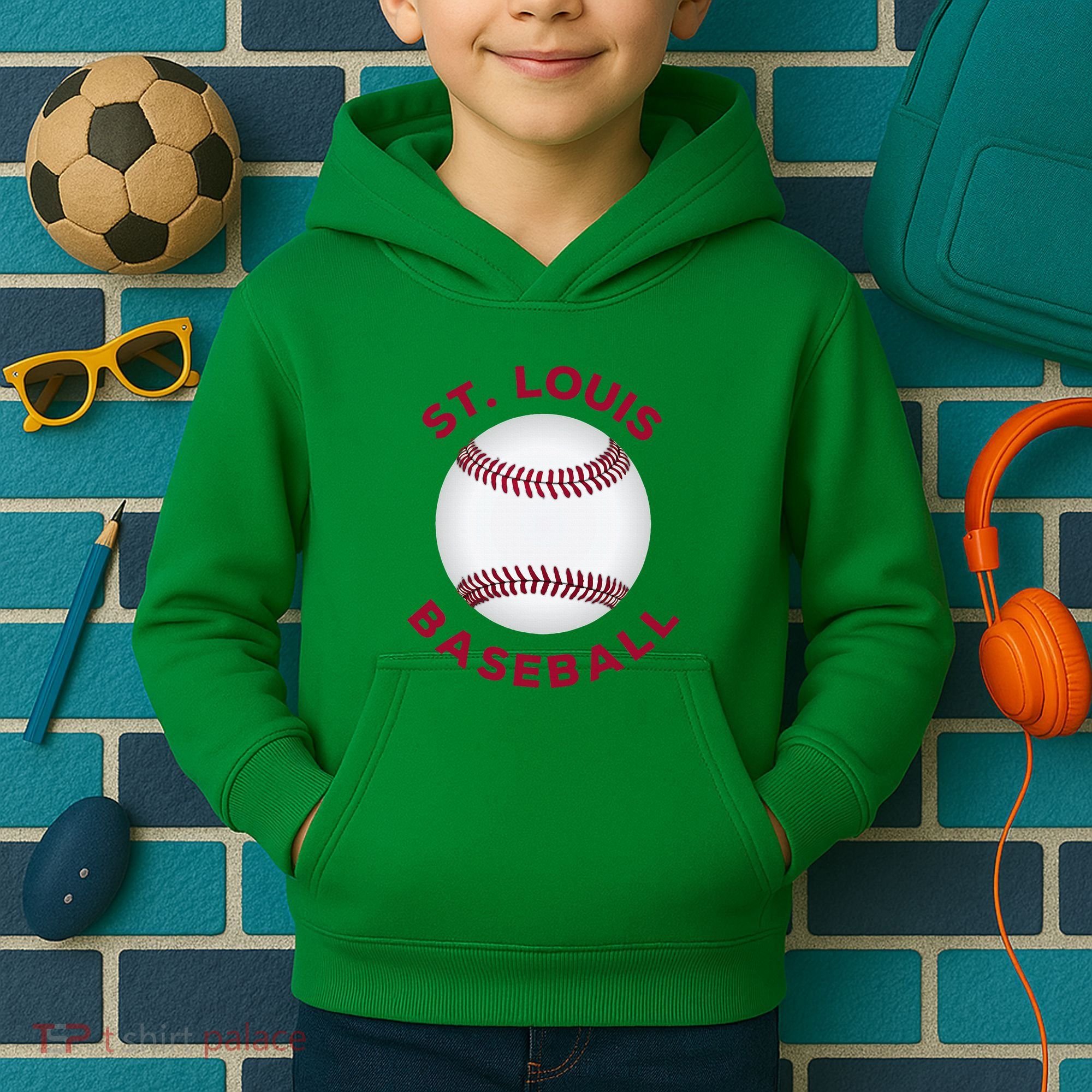 Classic St. Louis Missouri Baseball Fan Kids Hoodie