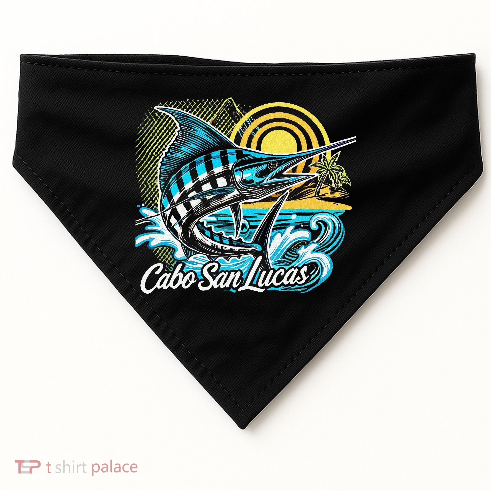 Cabo San Lucas Los Cabos Baja California Sur Marlin Tourist USA-Made Doggie Bandana