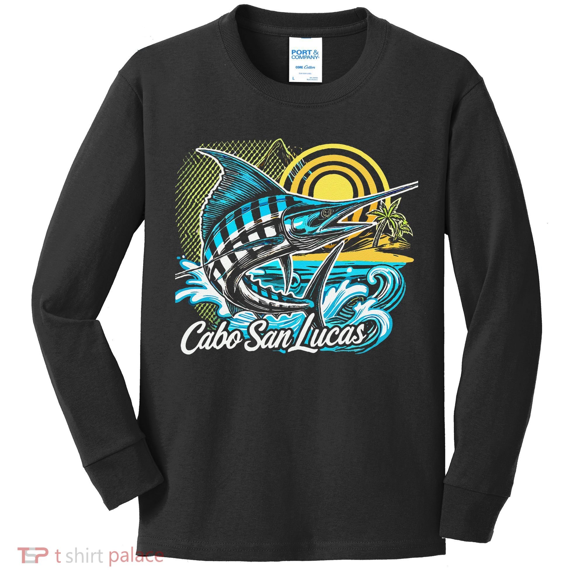 Cabo San Lucas Los Cabos Baja California Sur Marlin Tourist Kids Long Sleeve Shirt