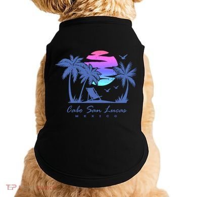 Cabo San Lucas Mexico Beach Vacation Retro Vintage Sunset Gift Doggie Tank