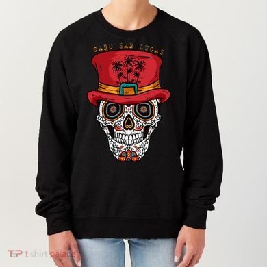 Cabo San Lucas Sugar Skull & Hat Souvenir Women's Sweatshirt
