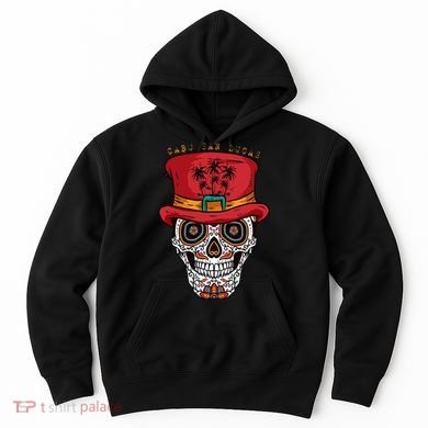 Cabo San Lucas Sugar Skull & Hat Souvenir Hoodie