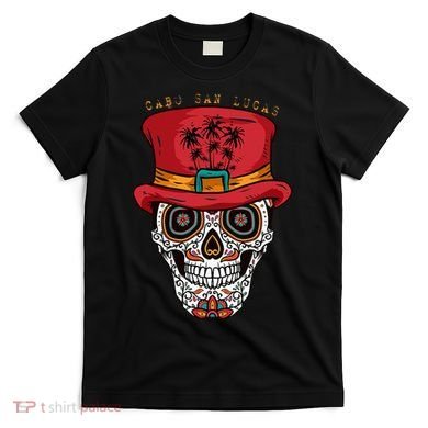 Cabo San Lucas Sugar Skull & Hat Souvenir T-Shirt