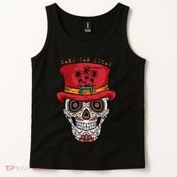 Cabo San Lucas Sugar Skull & Hat Souvenir Tank Top thumb 2