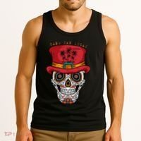 Cabo San Lucas Sugar Skull & Hat Souvenir Tank Top thumb 3