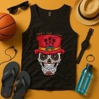 Cabo San Lucas Sugar Skull & Hat Souvenir Tank Top thumb 4