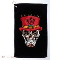 Cabo San Lucas Sugar Skull & Hat Souvenir Golf Towel thumb 0