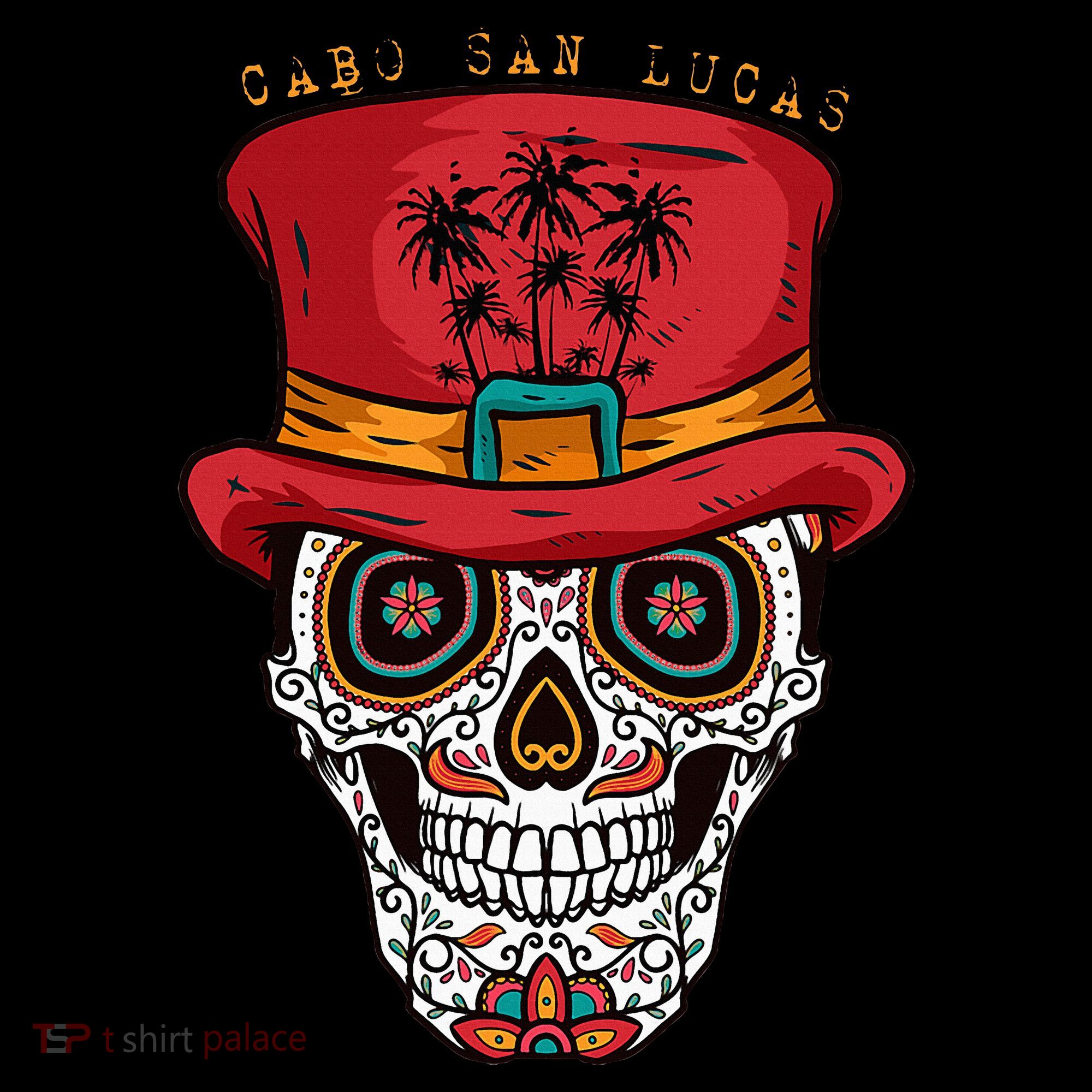 Cabo San Lucas Sugar Skull & Hat Souvenir Toddler T-Shirt