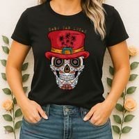 Cabo San Lucas Sugar Skull & Hat Souvenir Women's T-Shirt thumb 2