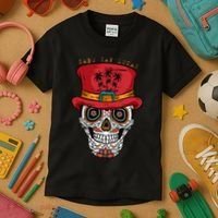 Cabo San Lucas Sugar Skull & Hat Souvenir Kids T-Shirt thumb 3