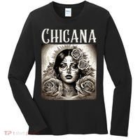 Chicana Style Lowrider Clothes Women Mexican American Latina Women's Long Sleeve Shirt thumb 0
