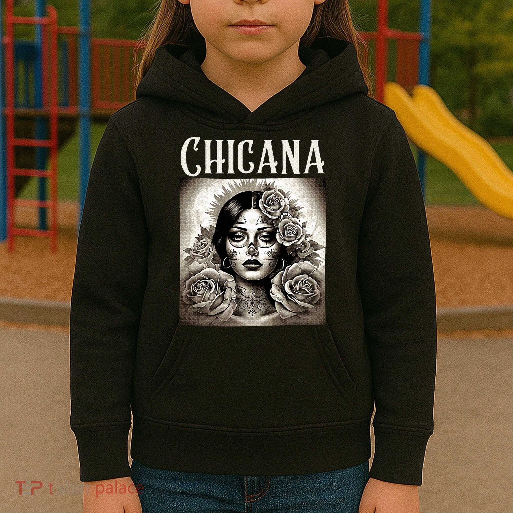 Chicana Style Lowrider Clothes Women Mexican American Latina Kids Hoodie