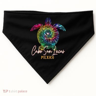 Cabo San Lucas Tie Dye Sea Turtle Vacation USA-Made Doggie Bandana