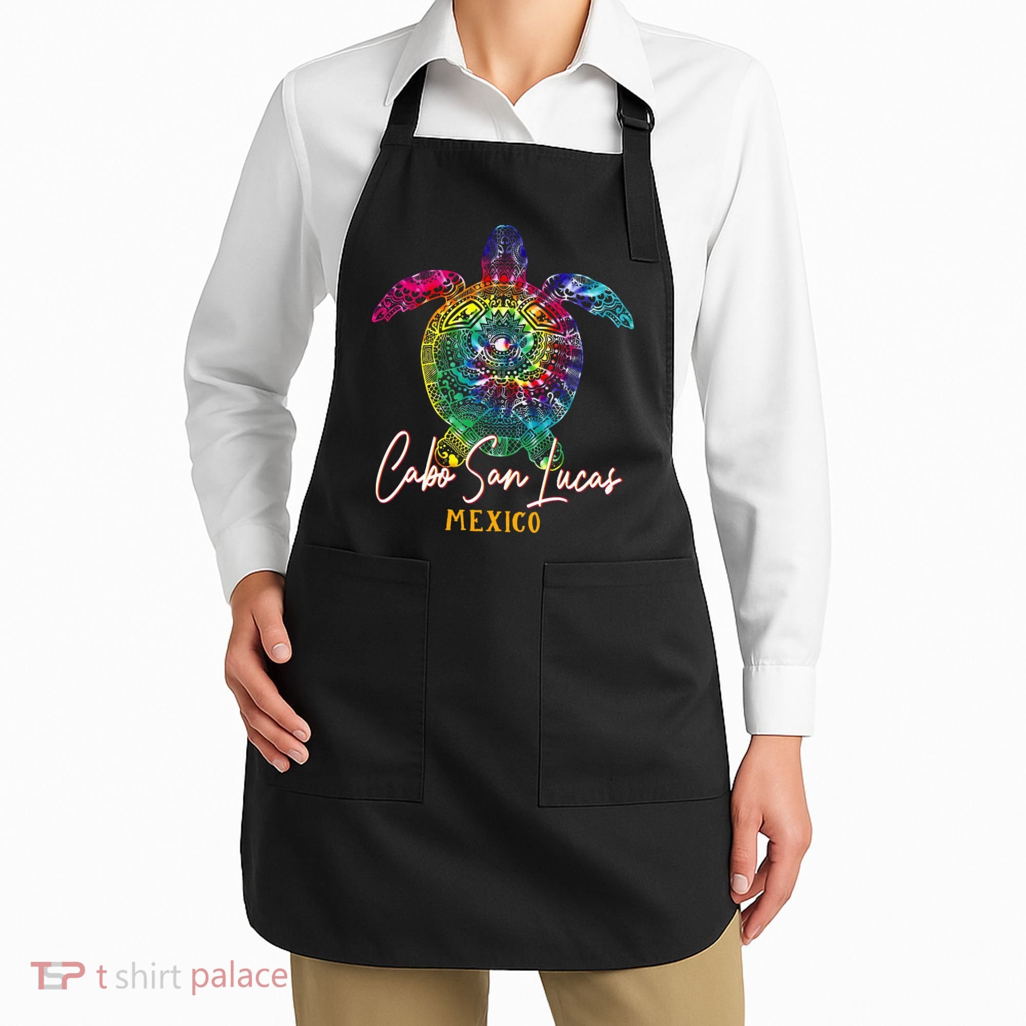 Cabo San Lucas Tie Dye Sea Turtle Vacation Apron