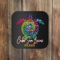 Cabo San Lucas Tie Dye Sea Turtle Vacation Coaster thumb 0