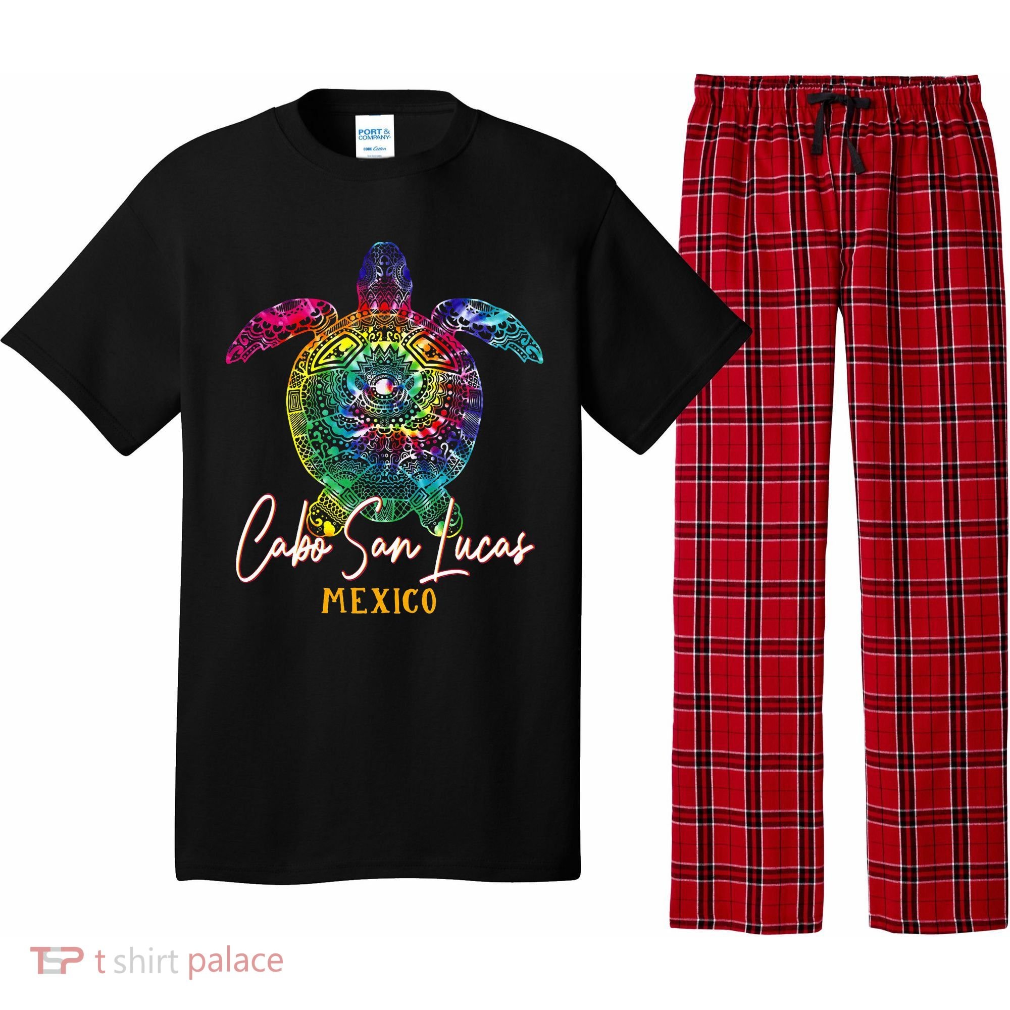 Cabo San Lucas Tie Dye Sea Turtle Vacation Pajama Set