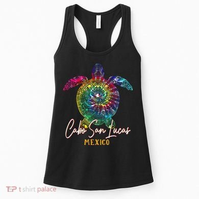 Cabo San Lucas Tie Dye Sea Turtle Vacation Women's Tank Top