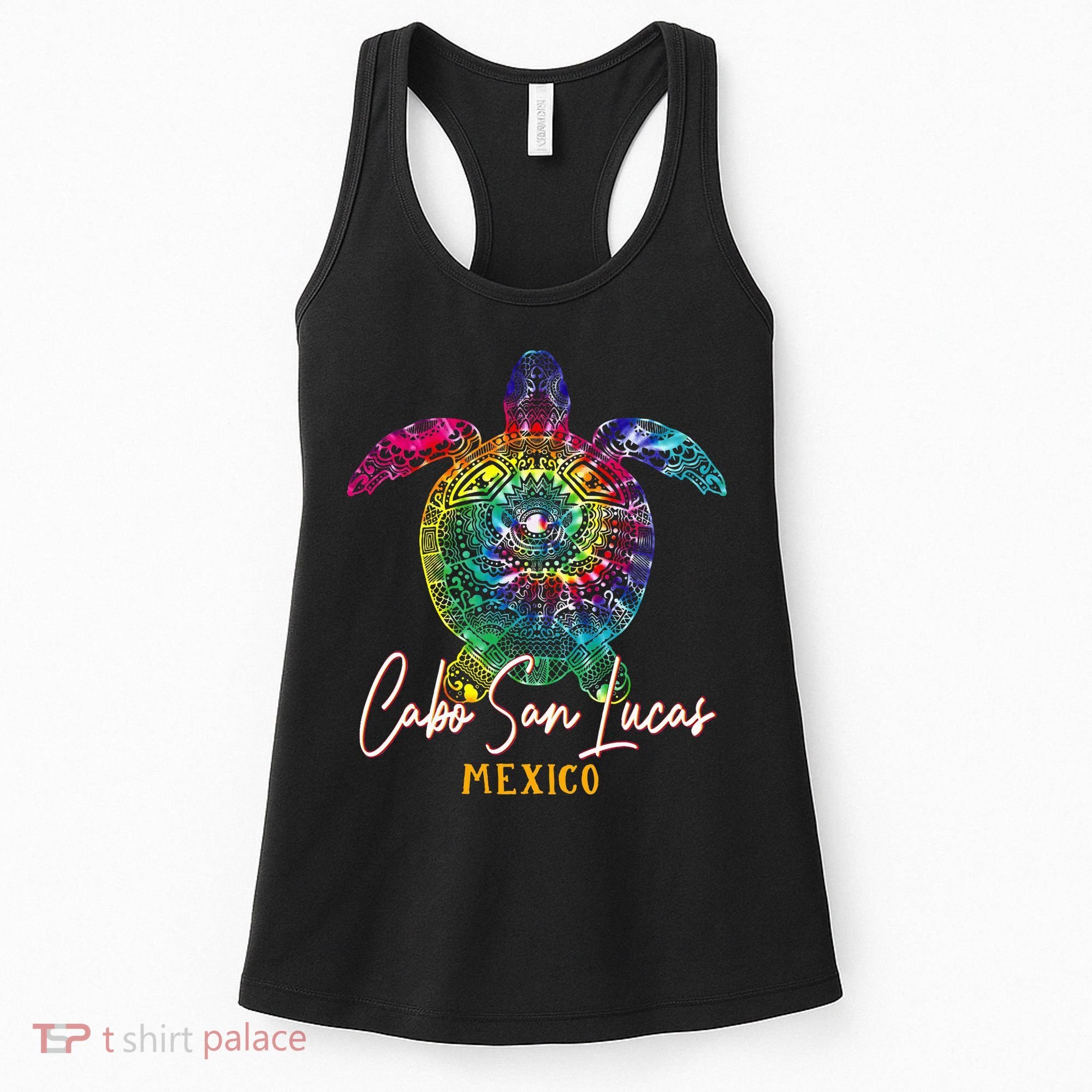 Cabo San Lucas Tie Dye Sea Turtle Vacation Women's Tank Top