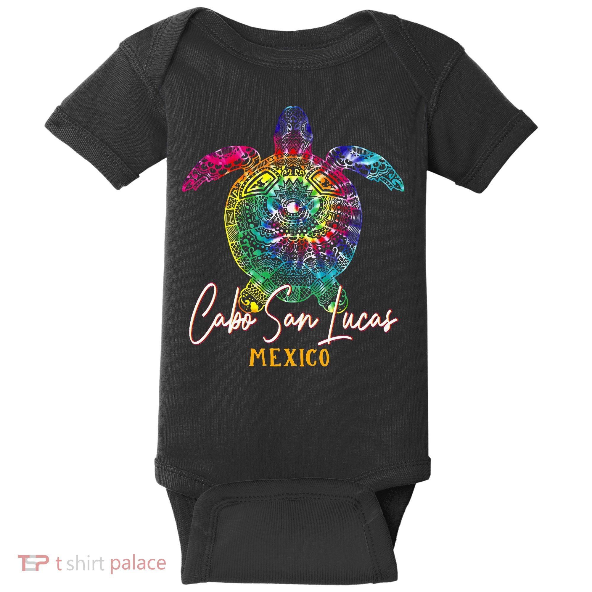 Cabo San Lucas Tie Dye Sea Turtle Vacation Baby Bodysuit