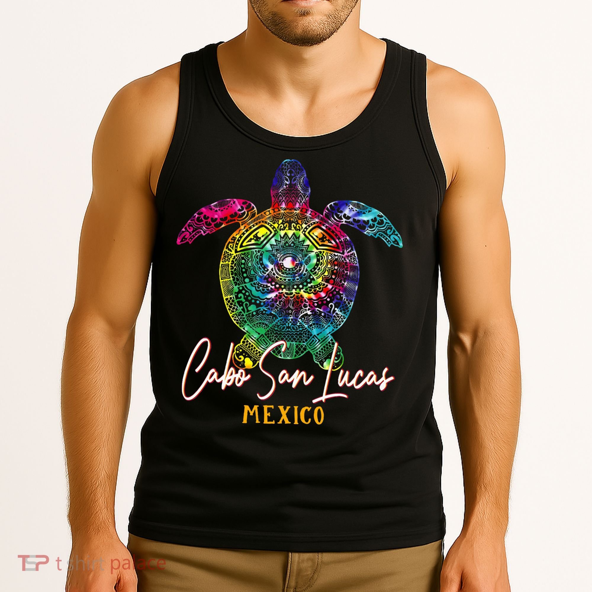 Cabo San Lucas Tie Dye Sea Turtle Vacation Tank Top