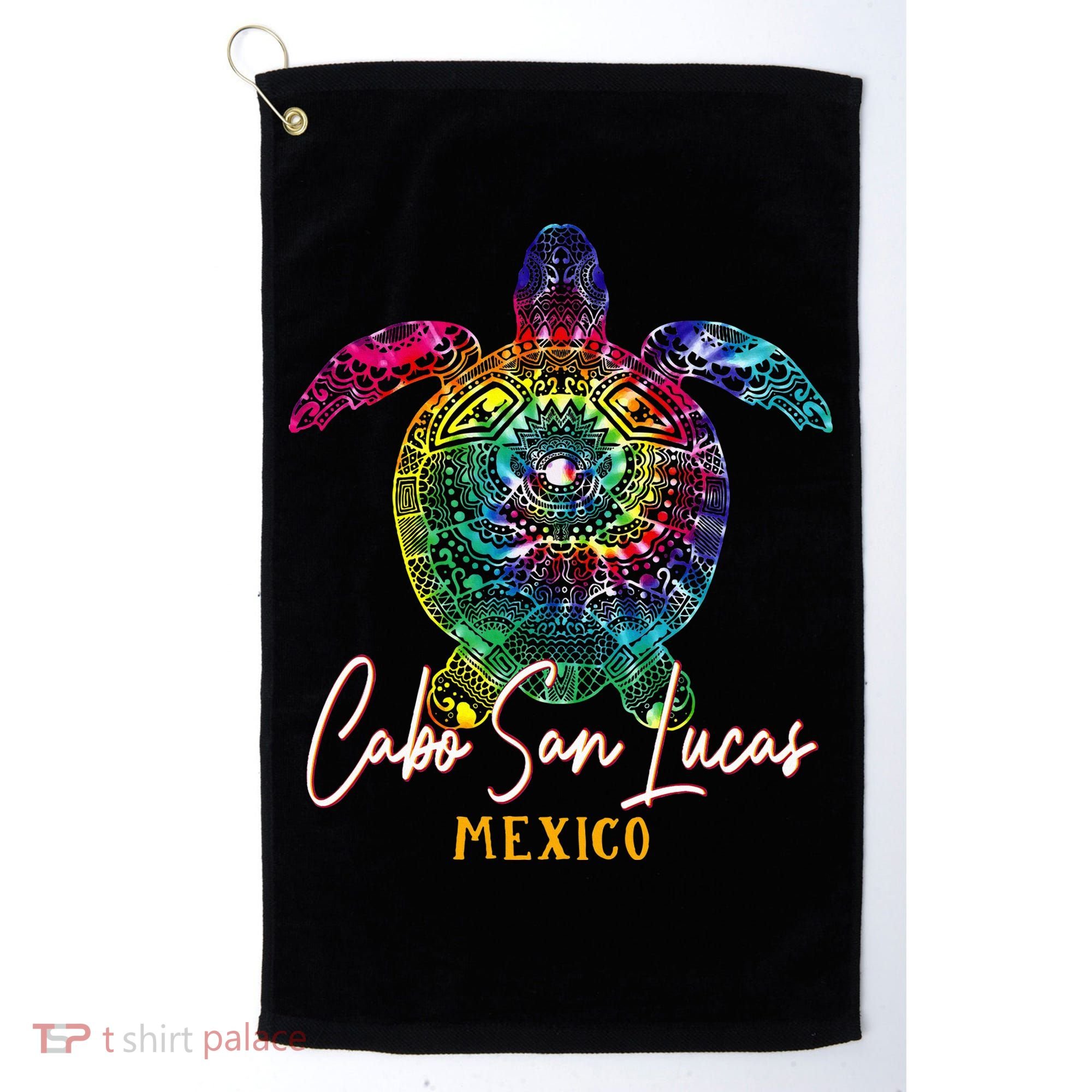 Cabo San Lucas Tie Dye Sea Turtle Vacation Golf Towel