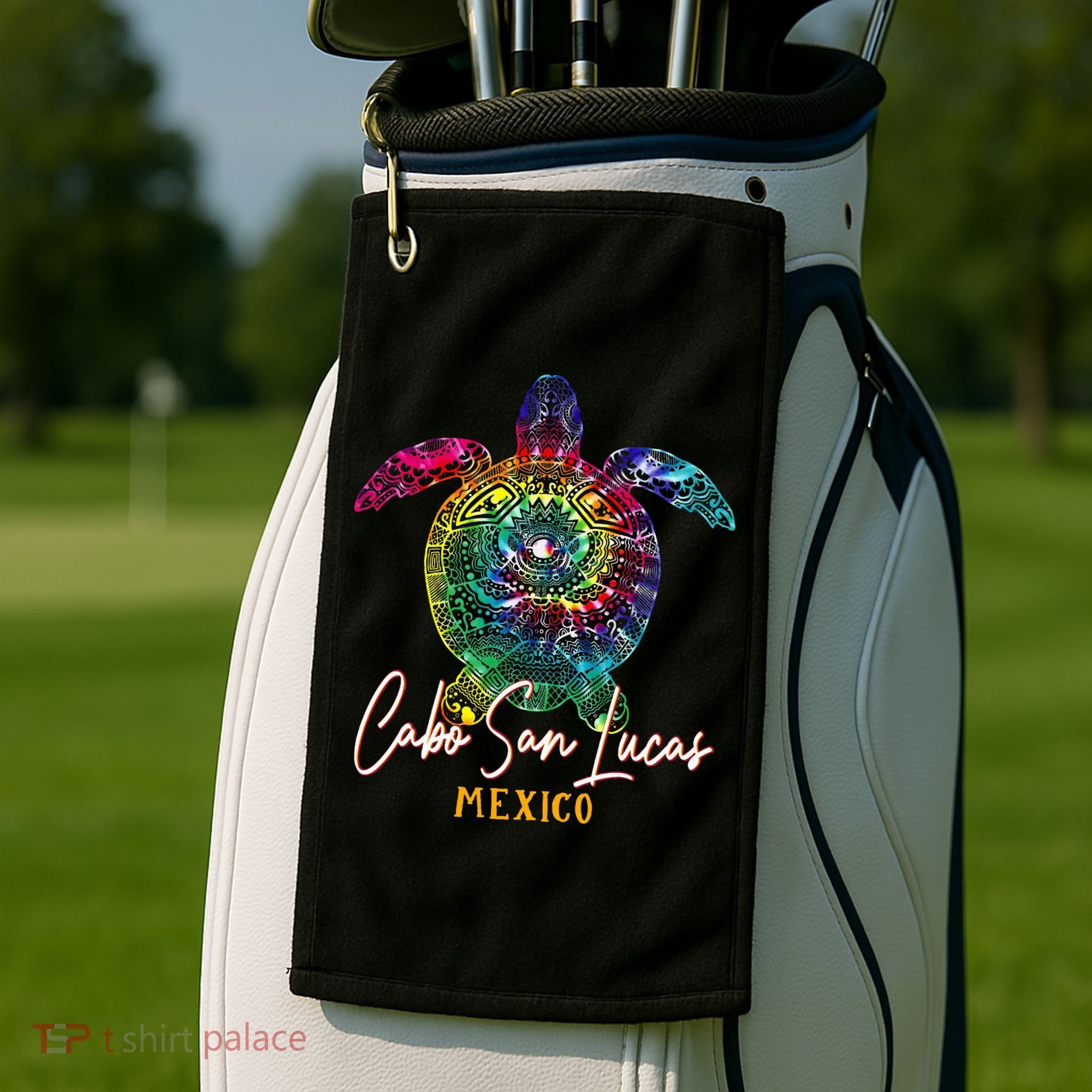 Cabo San Lucas Tie Dye Sea Turtle Vacation Golf Towel