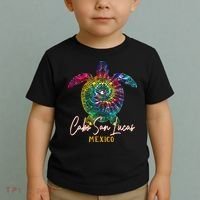 Cabo San Lucas Tie Dye Sea Turtle Vacation Toddler T-Shirt thumb 2