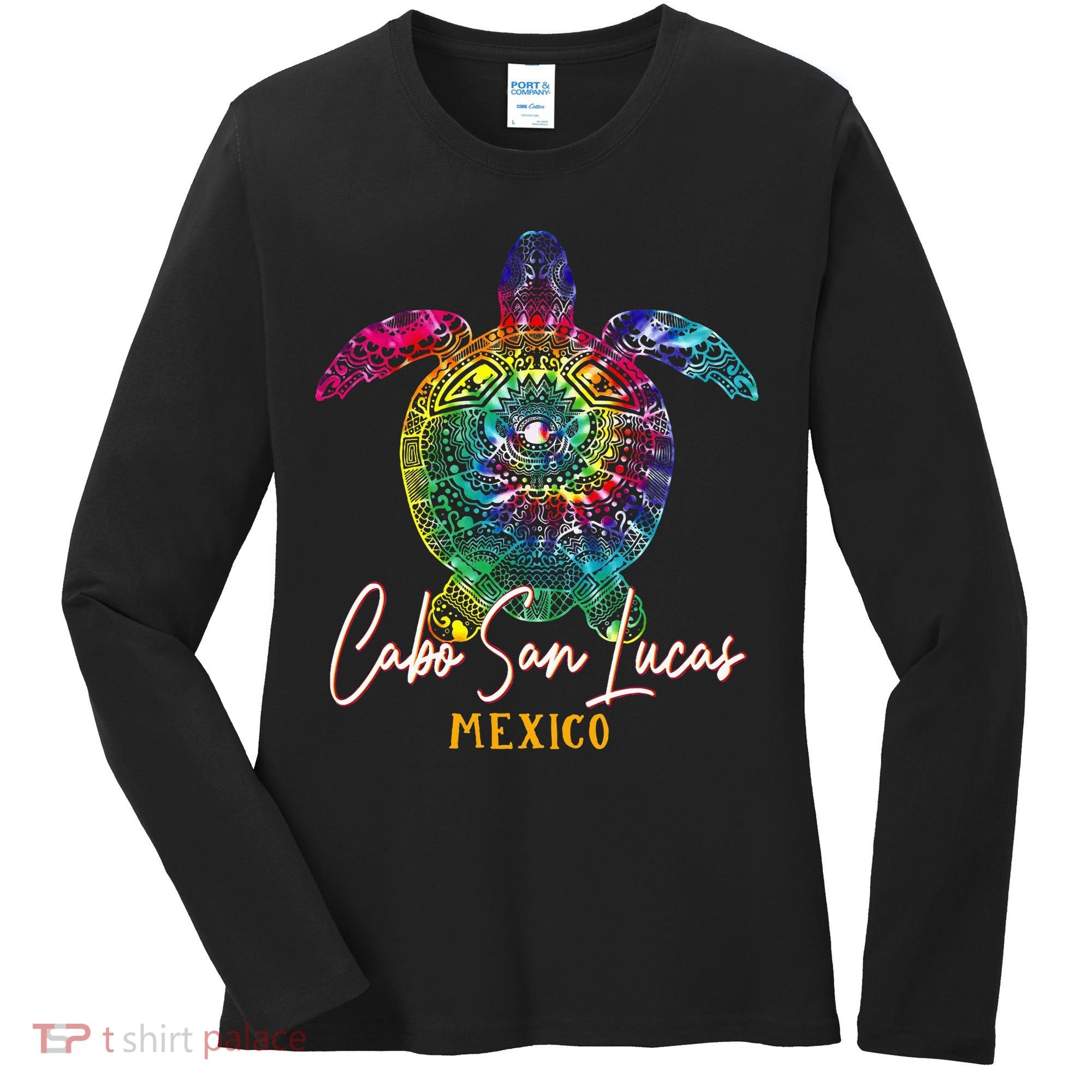 Cabo San Lucas Tie Dye Sea Turtle Vacation Women's Long Sleeve Shirt