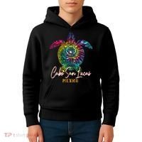 Cabo San Lucas Tie Dye Sea Turtle Vacation Kids Hoodie thumb 4