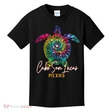 Cabo San Lucas Tie Dye Sea Turtle Vacation Kids T-Shirt
