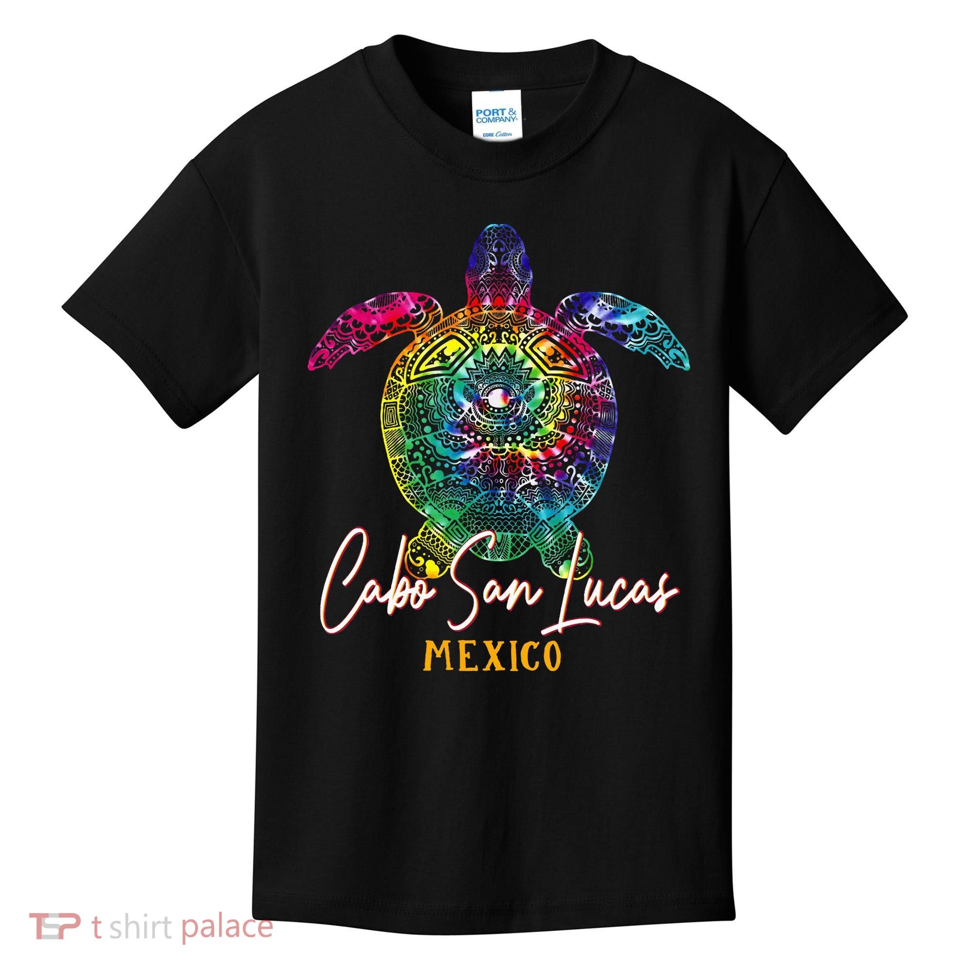 Cabo San Lucas Tie Dye Sea Turtle Vacation Kids T-Shirt