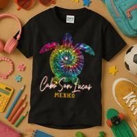 Cabo San Lucas Tie Dye Sea Turtle Vacation Kids T-Shirt thumb 3