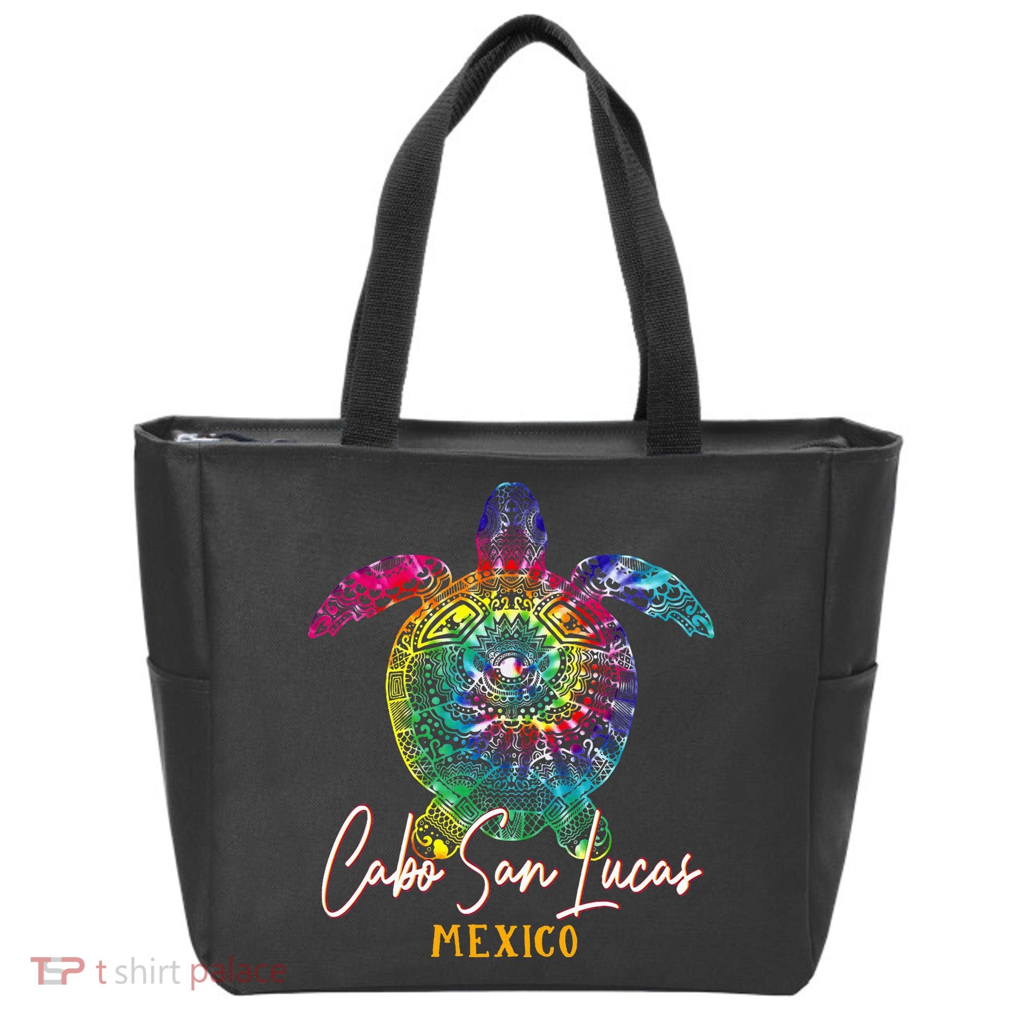 Cabo San Lucas Tie Dye Sea Turtle Vacation Tote Bag